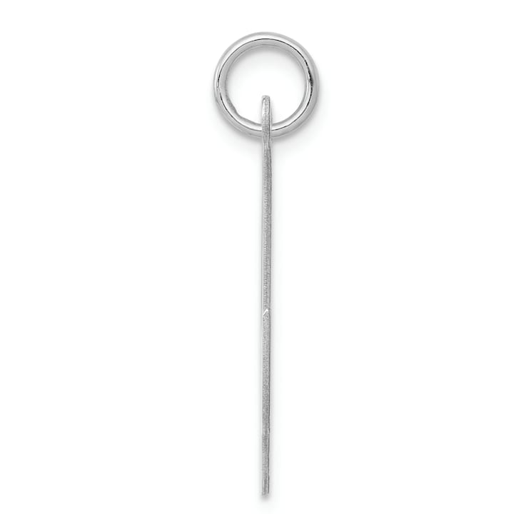 Rhodium Over Sterling Silver Fancy Script Letter X Initial Charm