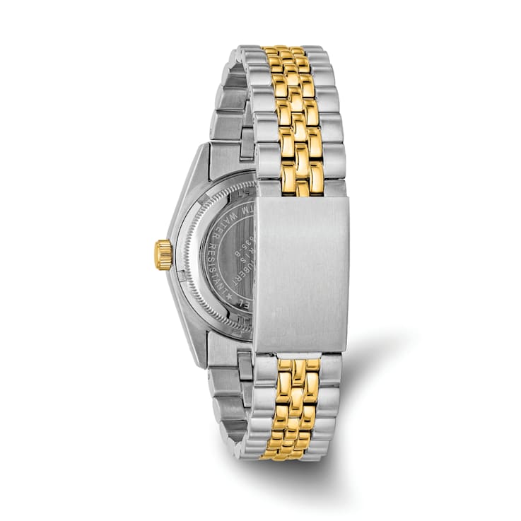 Men's Charles Hubert IP-plated Two-tone Black Dial Watch