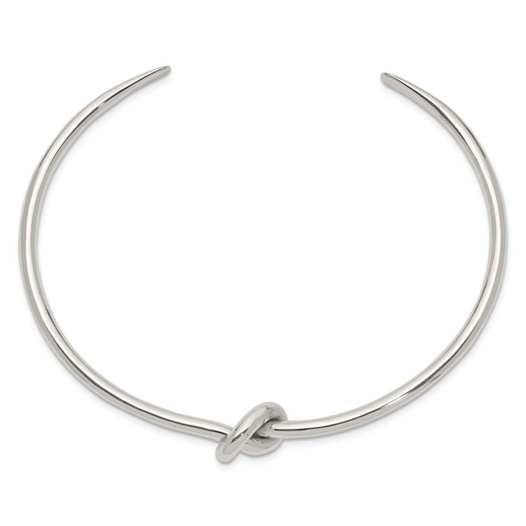 Sterling Silver Polished Knot Cuff Bracelet