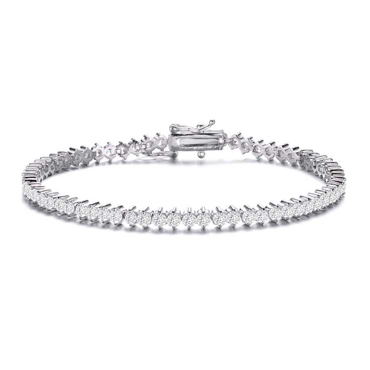 CZ Tennis Bracelet In Sterling Silver 7 Inch