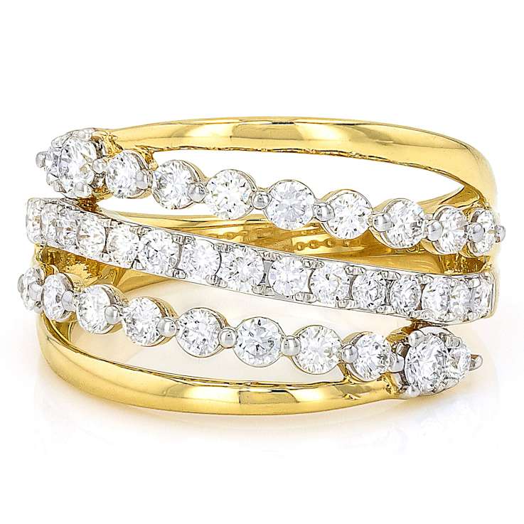 Refined Lab-Grown Diamond Ring 1ctw In 14K Gold Over Sterling Silver