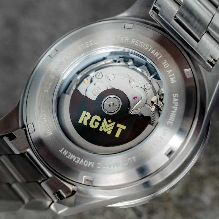 RGMT Globemaster GMT Yellow Dial White Bezel White Stainless Steel Band
Automatic Watch