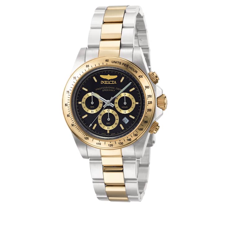 Invicta Men's Speedway 39.5mm Black Dial Stainless Steel Bracelet Quartz
Two-Tone Band Watch