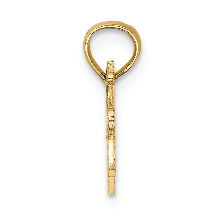 14K Yellow Gold BEST MOM with Heart Charm