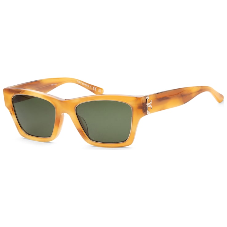 Tory Burch Women s Fashion 53mm Yellow Amber Tortoise Sunglasses