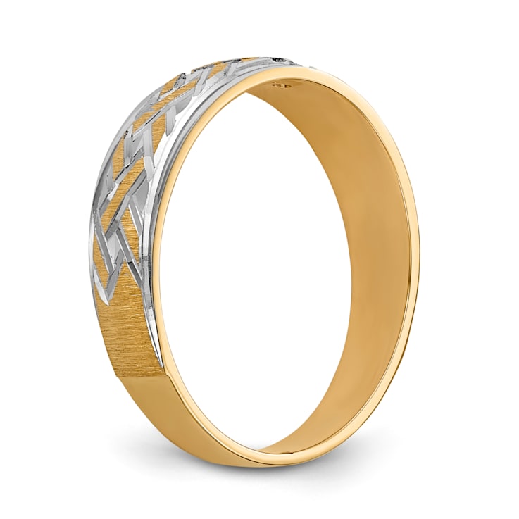 14K Yellow Gold AA Quality Mens Wedding Band