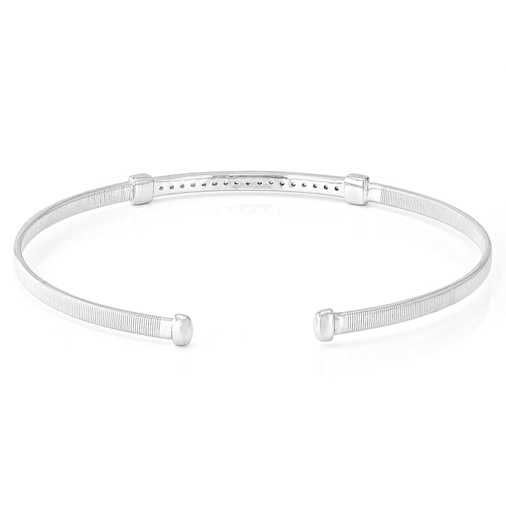 Bangle Bracelet With CZ In Sterling Silver