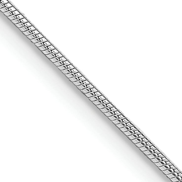 Rhodium Over Sterling Silver 1mm Round Snake Chain