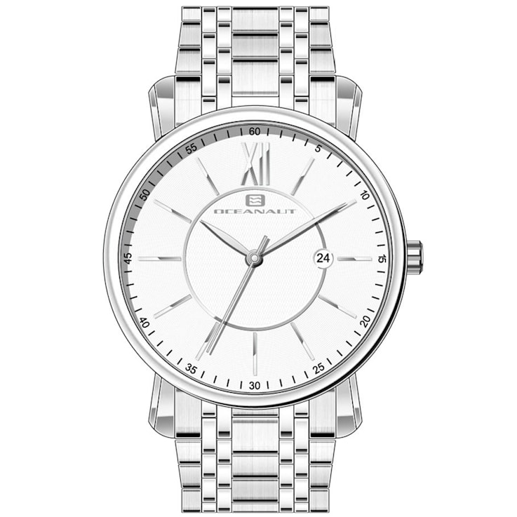 Oceanaut Men's Expedition White Dial, Stainless Steel Watch