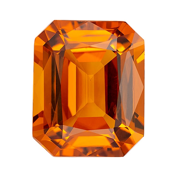 Orange Sapphire Loose Gemstone 11x9mm Emerald Cut 5.28ct
