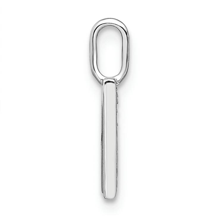 14K White Gold Diamond Lower Case Letter M Initial Pendant