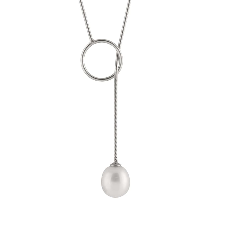 7.5-8mm White Cultured Freshwater Pearl Sterling Silver Necklace