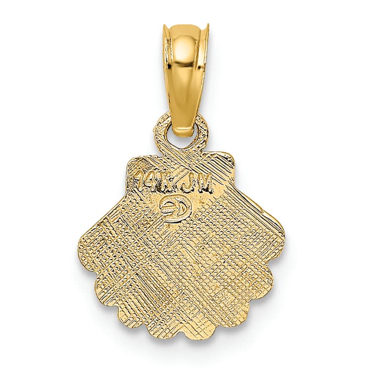 10K Yellow Gold Polished Scallop Shell Charm