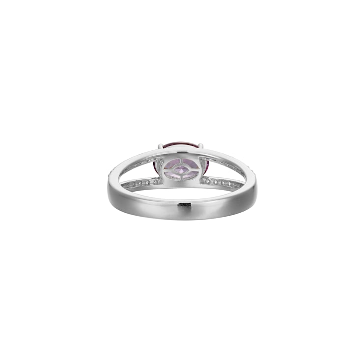 Lab Created Sapphire And White Cubic Zirconia Platinum Over Sterling
Silver Ring 1.66ctw