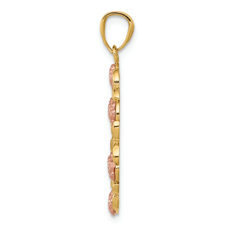 14K Yellow and Rose Gold with White Rhodium Guadalupe Pendant