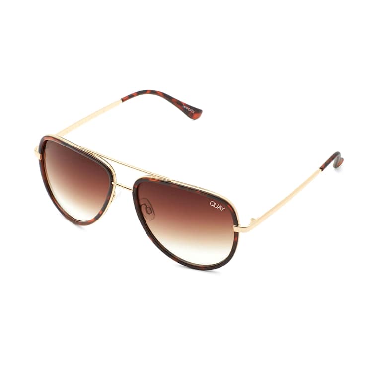 Quay All In Mini Tortoise Aviator Frame / Brown Lenses Sunglasses