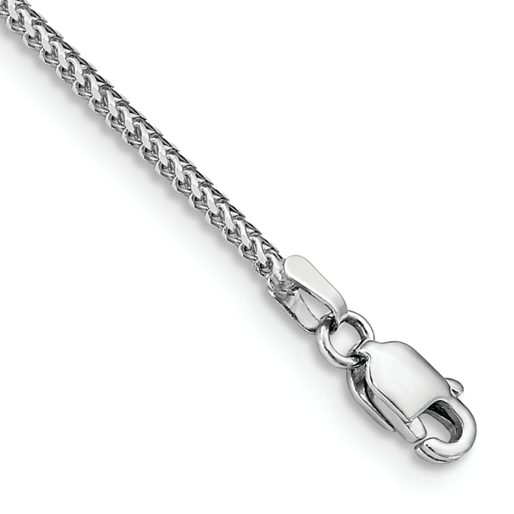 14K White Gold 1mm Franco Chain Bracelet