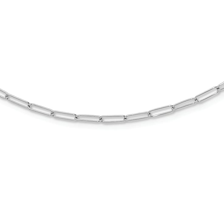 14K White Gold Polished Fancy Link Necklace