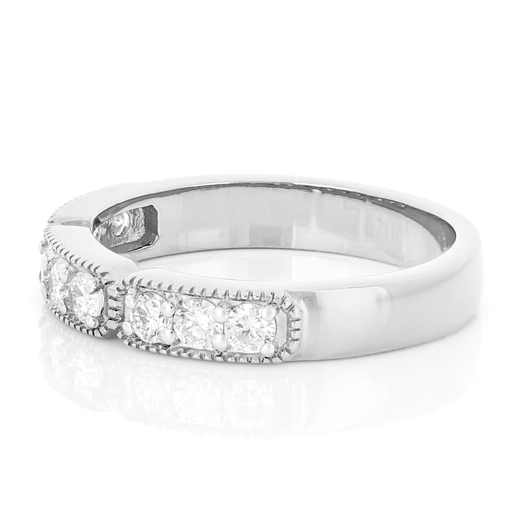Polished Lab-Grown Diamond Band Ring In Sterling Silver