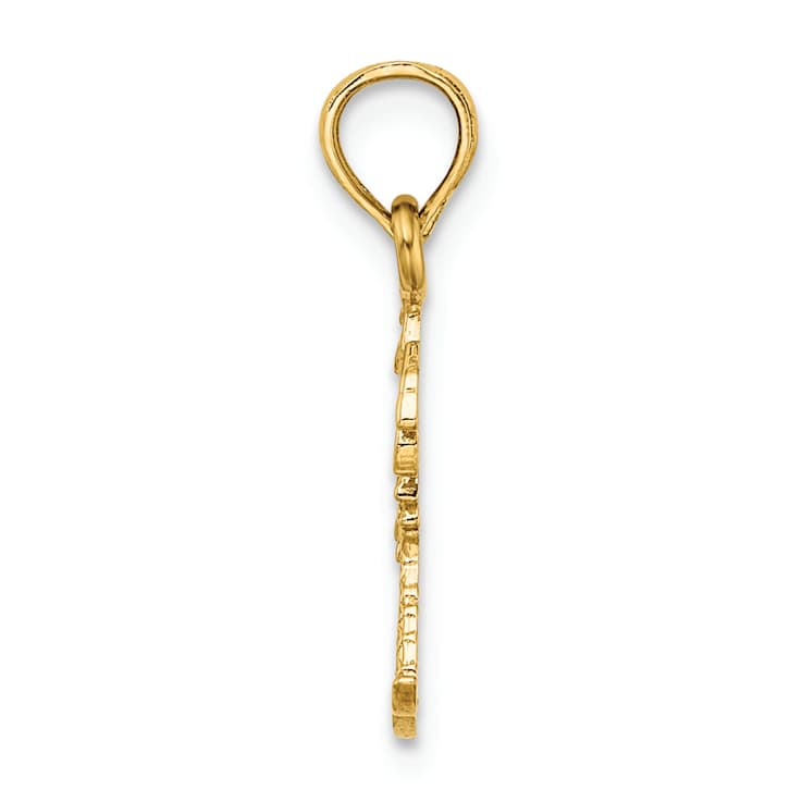 10K Yellow Gold Textured Mini Double Palm Trees Charm