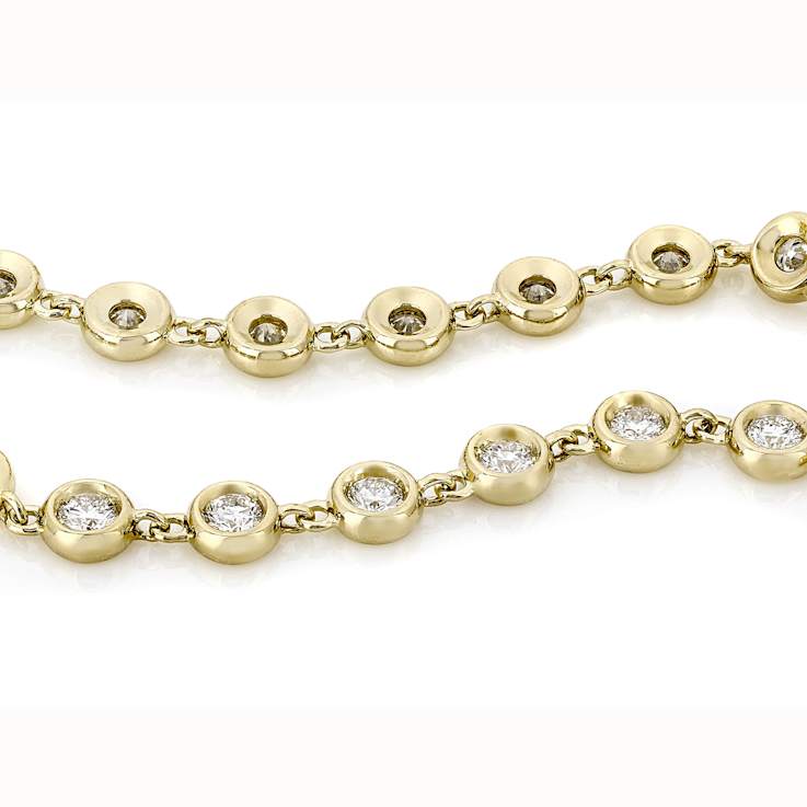 Bezel Set Lab-Grown Diamond Tennis Bracelet 1.50ctw In Solid 10K Gold