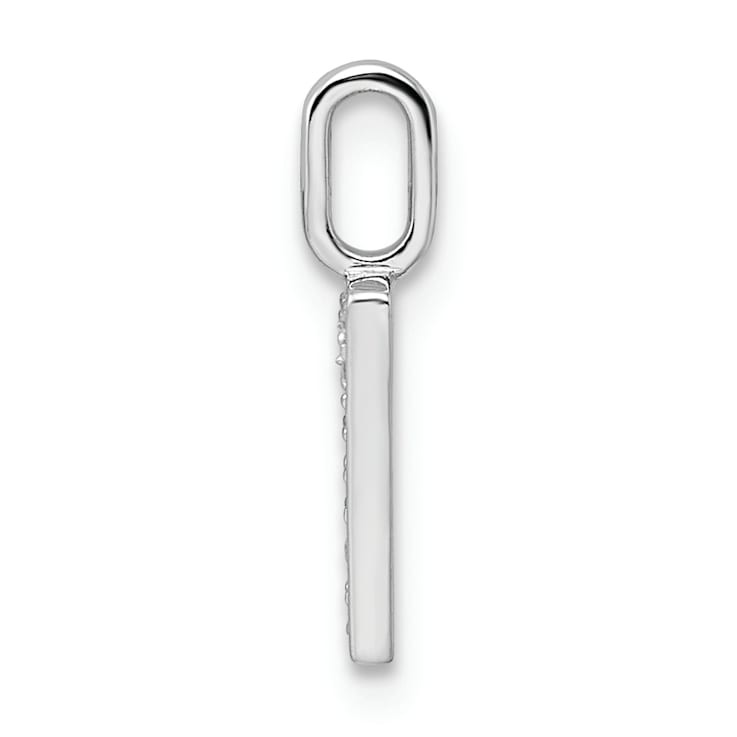 Rhodium Over 14k White Gold Diamond Number 7 Pendant