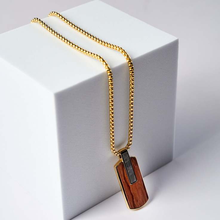 Atlantica Dog Tag Wood Meteorite