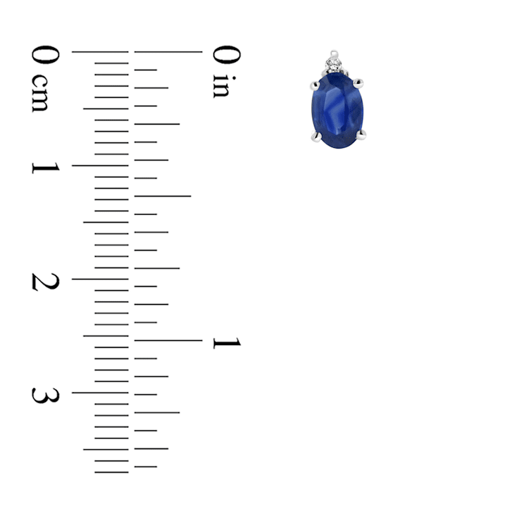 0.82ctw Oval Sapphire and Diamond Earring in 14k White Gold
