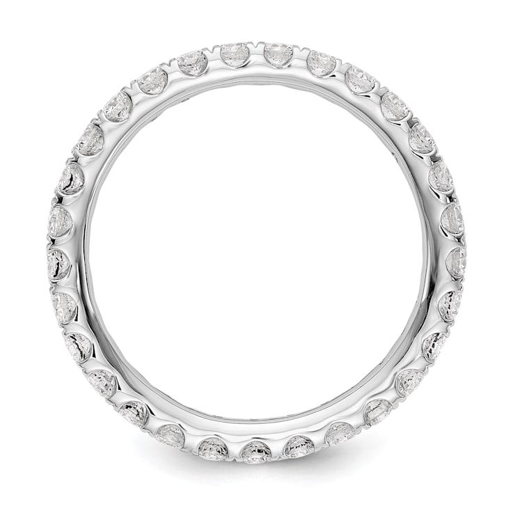 Rhodium Over 14K White Gold Lab Grown Diamond SI1/SI2, G H I, Eternity Band