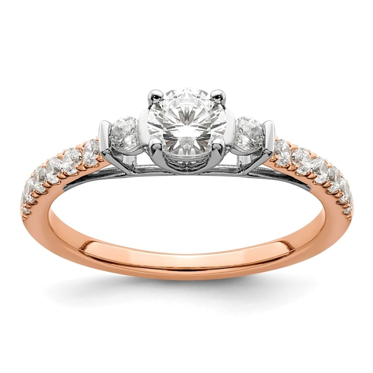 14K Two-tone Lab Grown Diamond VS/SI GH, Complete Engagement Ring 0.71ctw