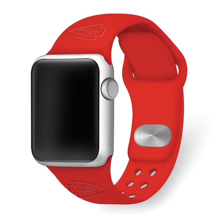 Gametime Kansas City Chiefs Red Debossed Silicone Apple Watch Band
42/44mm M/L. Watch not included.