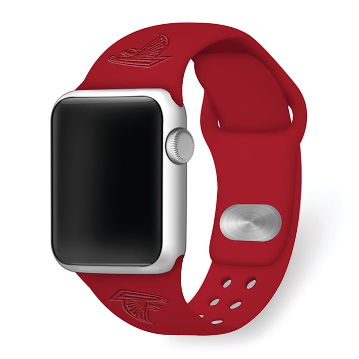 Gametime Atlanta Falcons Red Debossed Silicone Apple Watch Band (38/40mm
M/L). Watch not included.