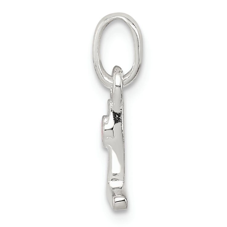 Sterling Silver Letter L with Enamel Pendant