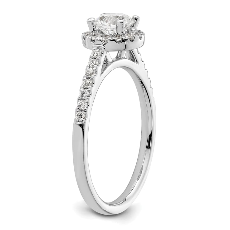 Rhodium Over 14K White Gold Eternal Promise Lab Grown Diamond Halo Ring