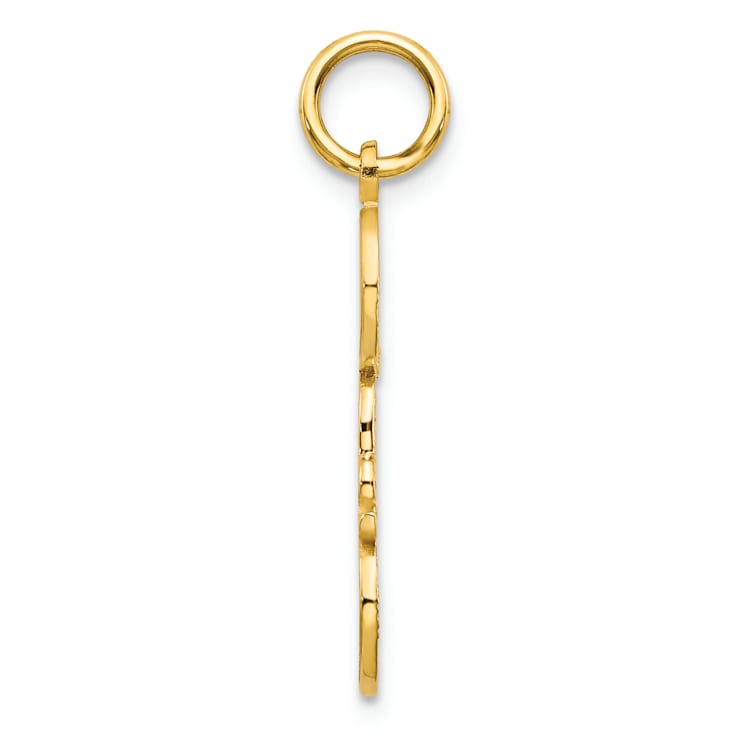 14k Yellow Gold Textured Dad Pendant