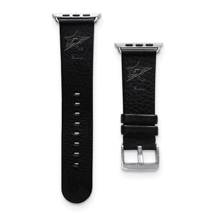 Gametime NHL Dallas Stars Black Leather Apple Watch Band (38/40mm M/L).
Watch not included.