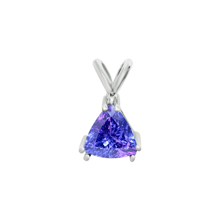 14K White Gold Trillion Tanzanite Pendant 1.00ctw