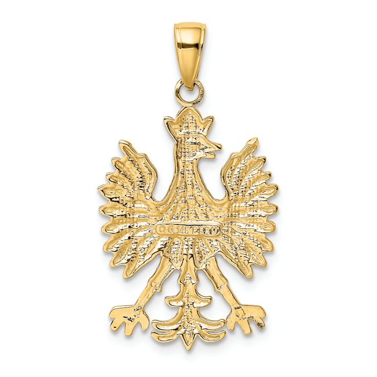 14k Yellow Gold Textured Phoenix Mythological Bird Charm