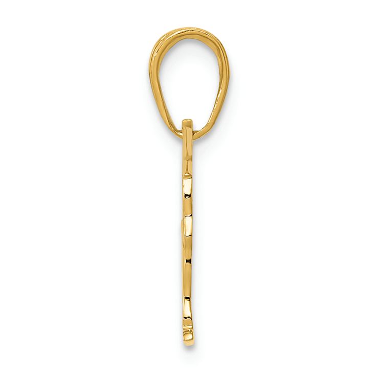 14k Yellow Gold Textured Gymnastics Pendant