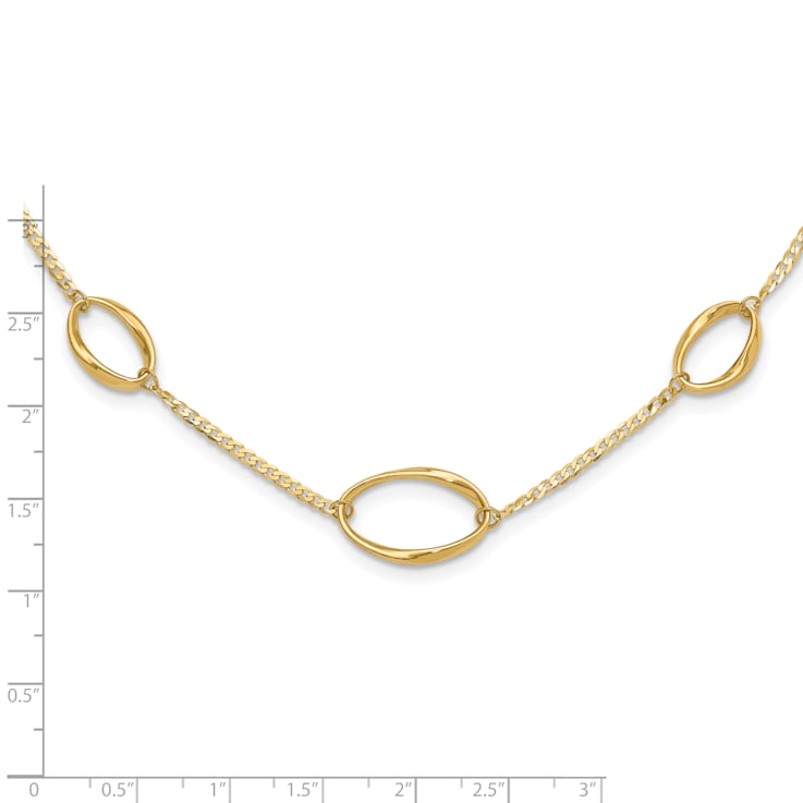 14K Yellow Gold Polished Oval Link 20-inch Necklace