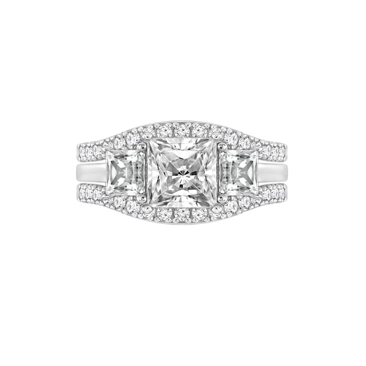 White Cubic Zirconia Platinum Over Sterling Silver Ring 3.51ctw