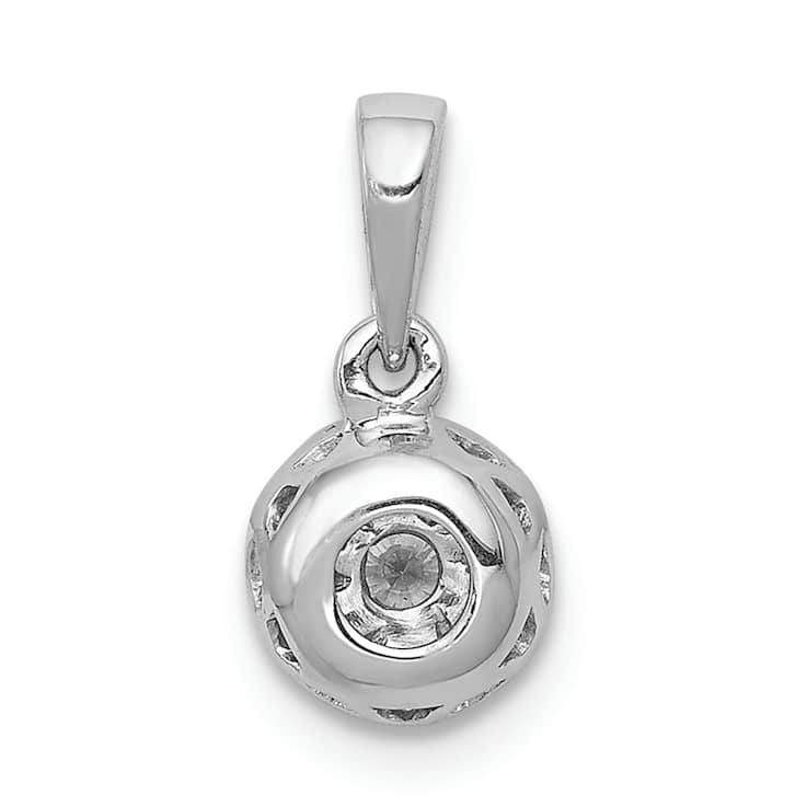 Rhodium Over 10k White Gold 0.26 ctw Diamond Circle Cluster Pendant