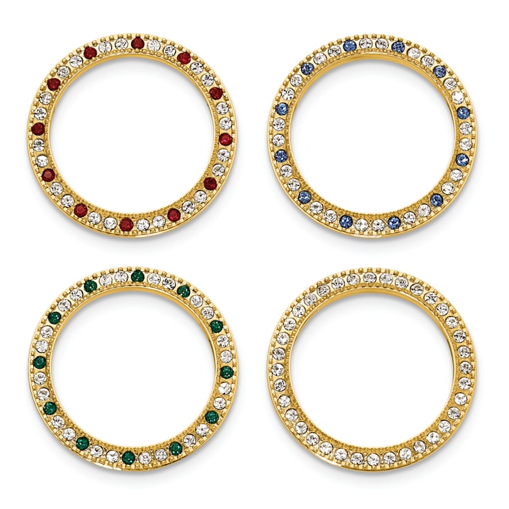 Charles Hubert Gold-finish MOP Dial with 4 Color Bezels Watch