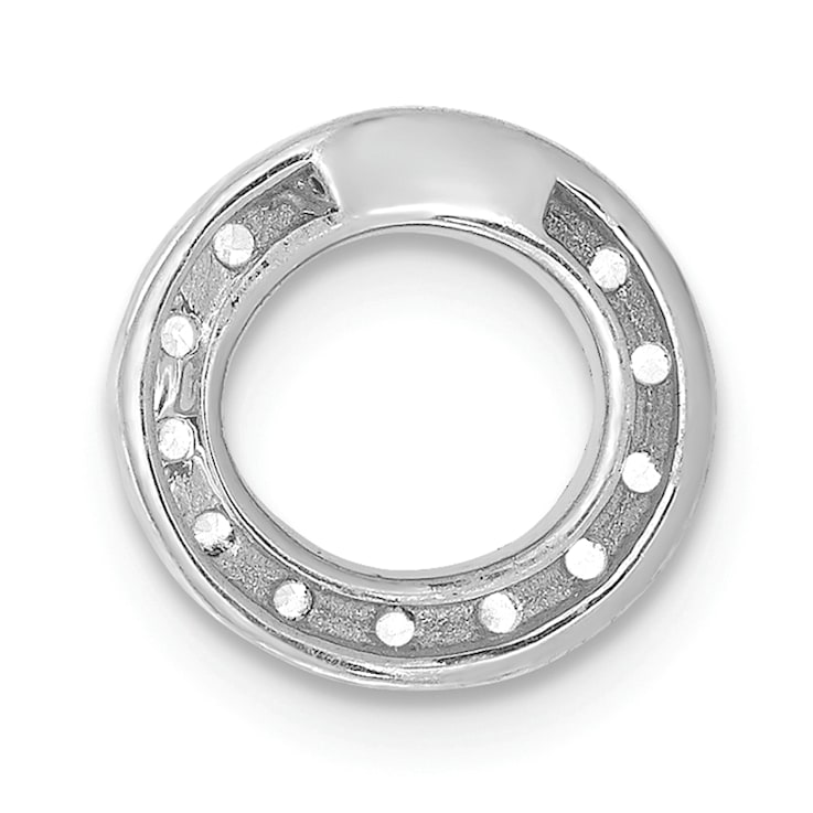 Rhodium Over 14K White Gold Diamond Letter O Initial Charm