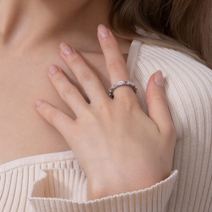 White Cubic Zirconia Platinum Over Sterling Silver Ring 3.50ctw