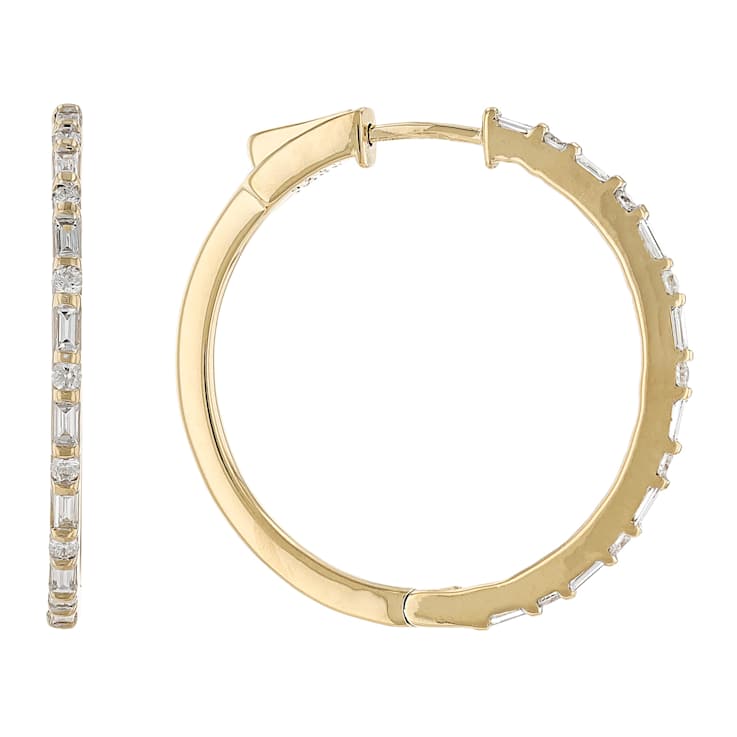 Classic Lab-Grown Diamond Hoop Earrings 0.50ctw In 14K Gold Over
Sterling Silver