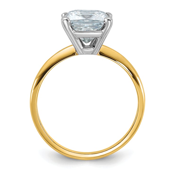 14K Yellow Gold With White Gold Accents 2 1/2ctw D E F Pure Light
Princess Moissanite Solitaire Ring