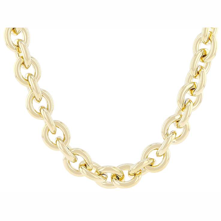Rolo Chain Necklace In 18K Gold Over Bronze