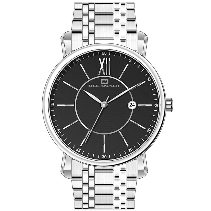 Oceanaut Men's Expedition Black Dial, Stainless Steel Watch