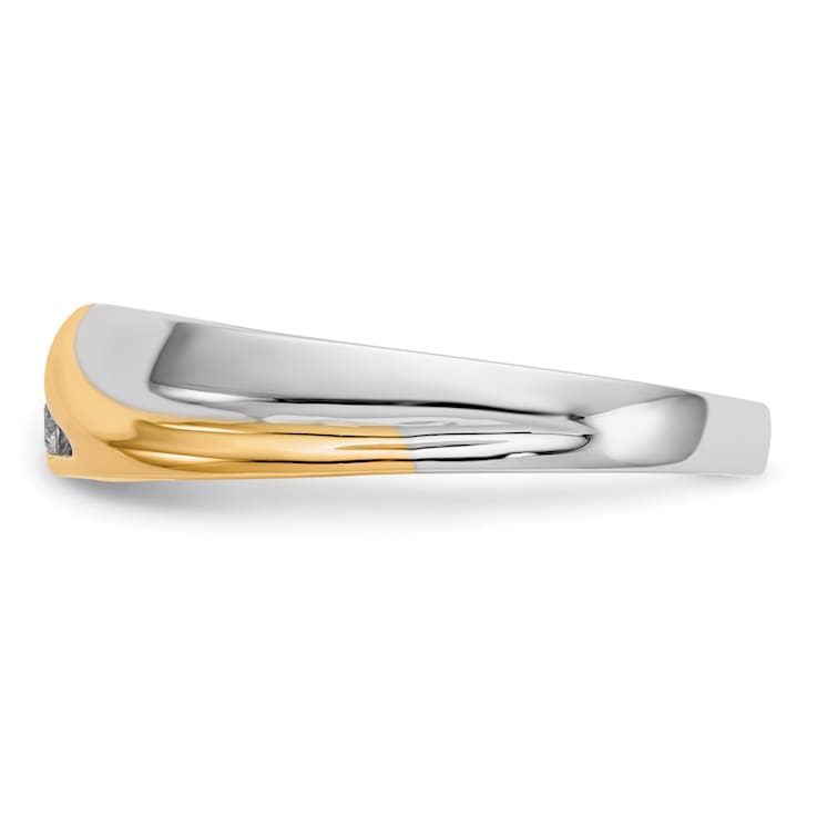 14K Two-tone Yellow and White Gold Lab Grown Diamond Men's Ring